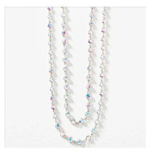 Touchstone Crystal by Swarvoski Mini Chanelle Necklace Crystal Aurore Boreale